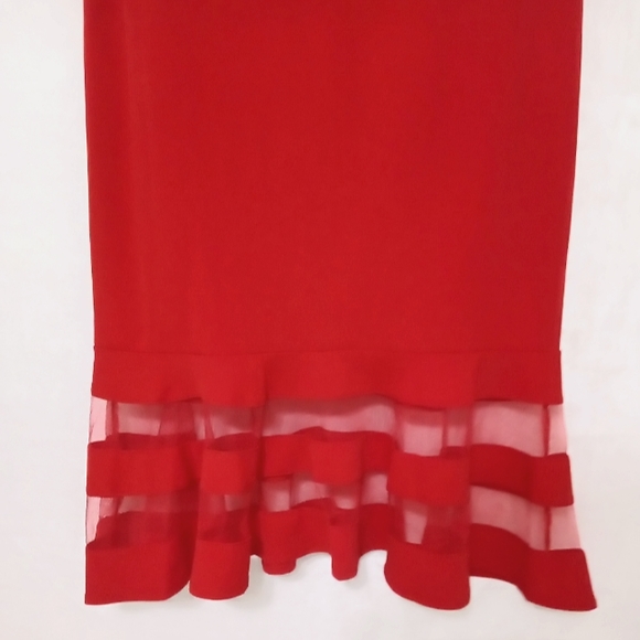 REBECCA B. MID-CALG DRESS | SIZE 14 | RED - Picture 4 of 5